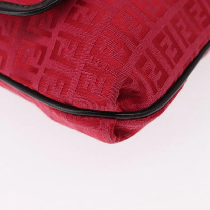 Fendi Vintage Flap Zucchino Canvas, Red, Canvas, Shoulder Bag