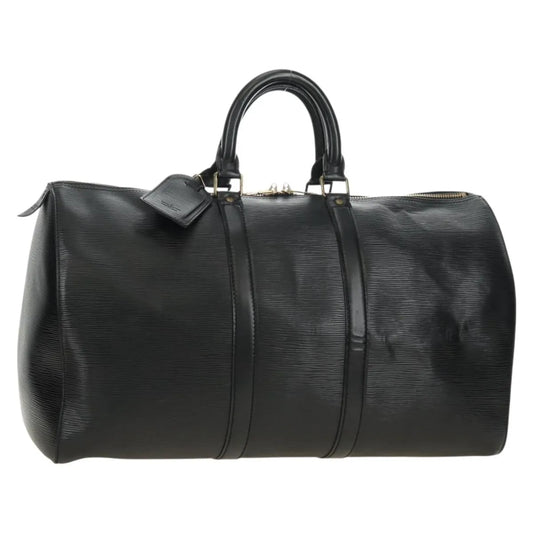 Louis Vuitton Keepall Epi Leather, Black, Leather, Travel Bag
