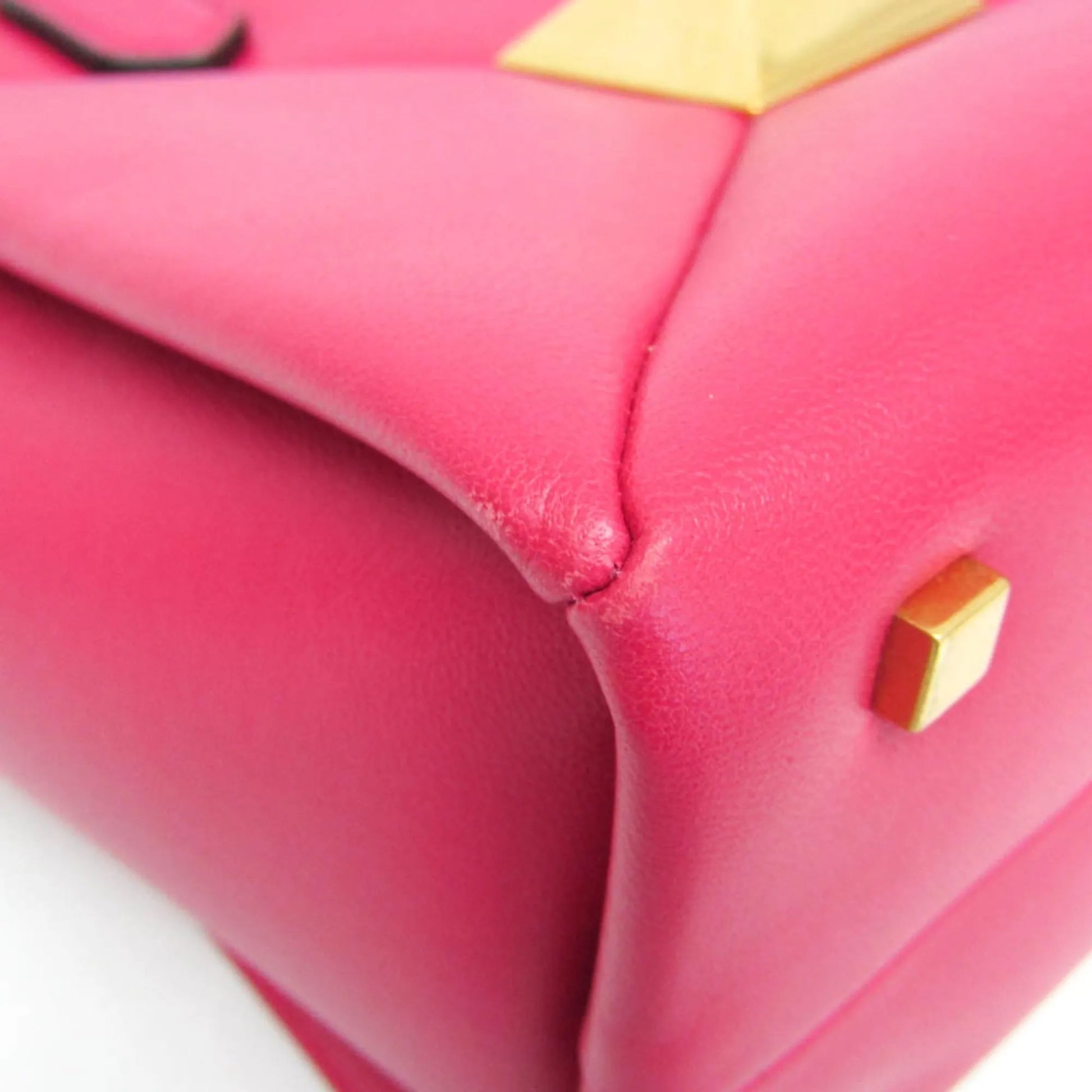 Valentino Garavani One Stud Top Handle Leather, Pink, Leather, Handbag