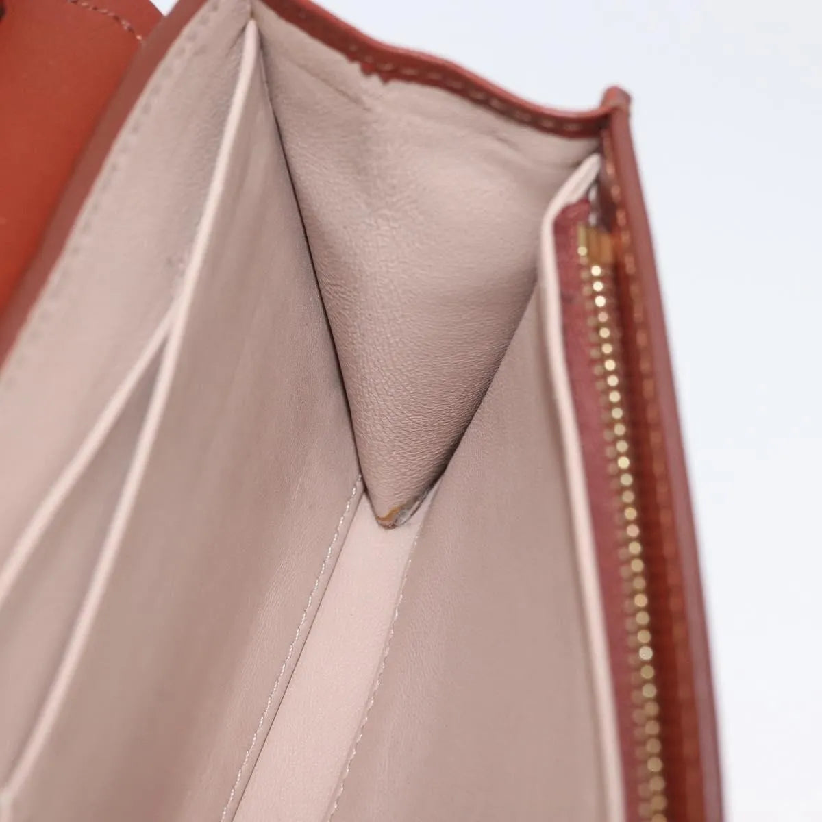 Chloe Aby Chain Leather, Brown, Leather, Shoulder Bag
