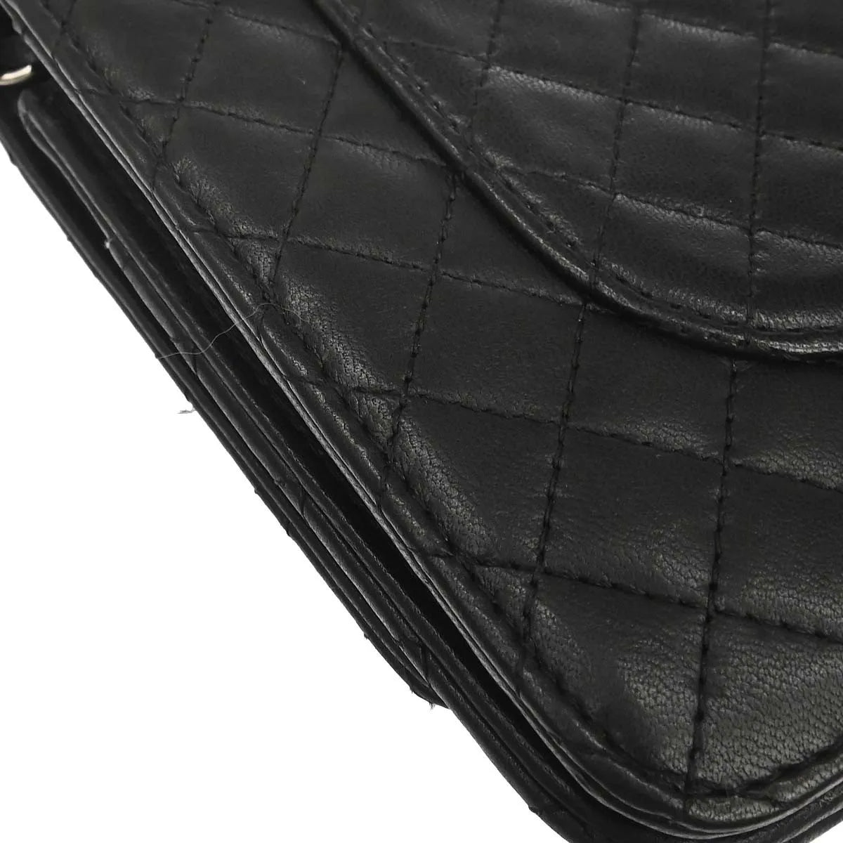 Chanel Wallet on Chain Quilted Lambskin, Black, Leather, Wallet