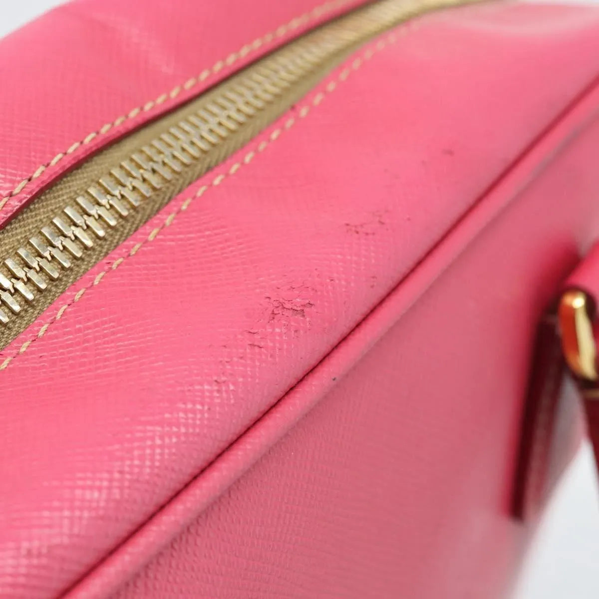 Prada Bauletto Saffiano Leather, Pink, Leather, Handbag
