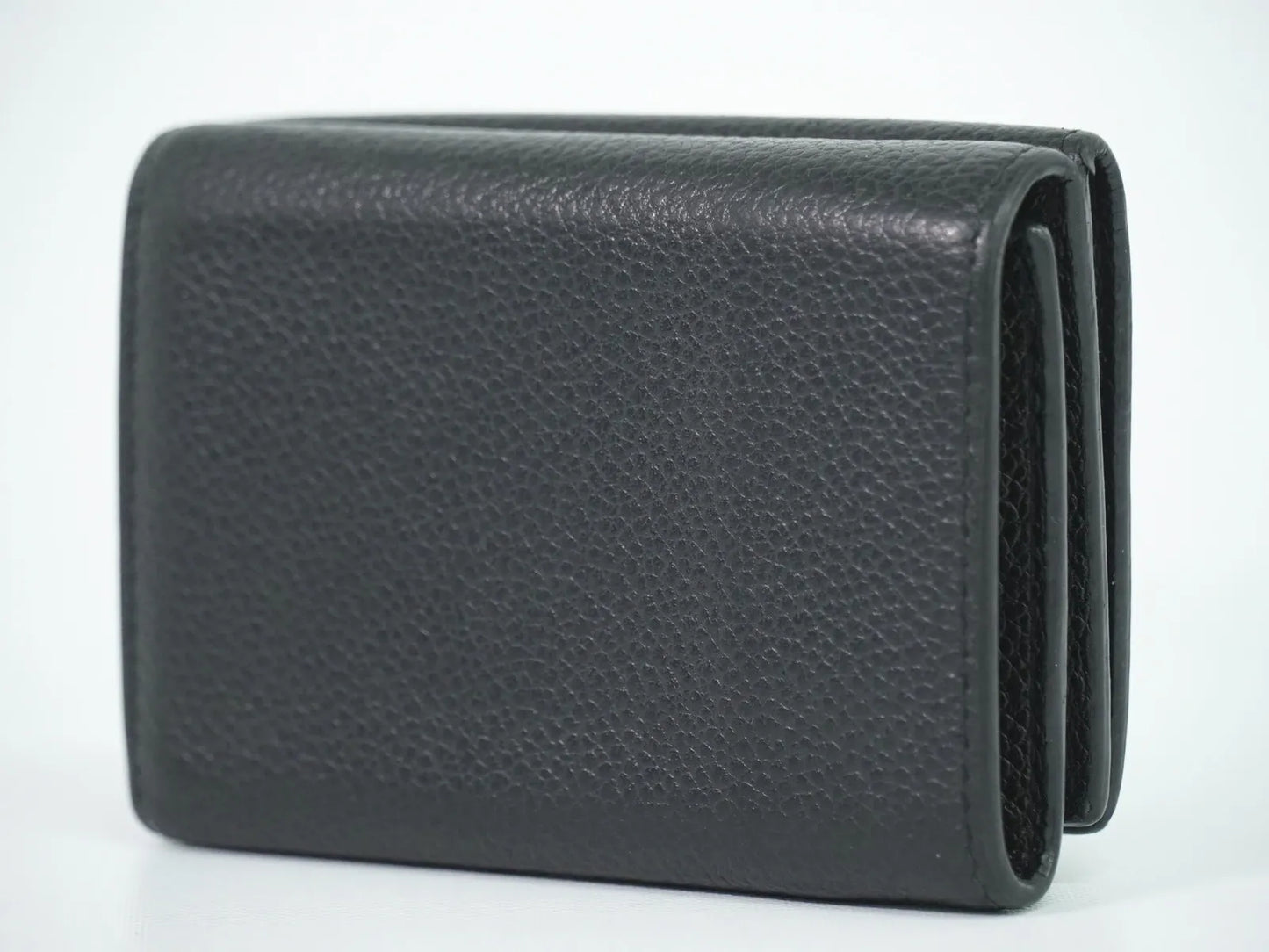 Saint Laurent Compact Matelasse Leather, Black, Leather, Wallet