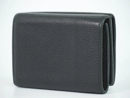 Saint Laurent Compact Matelasse Leather, Black, Leather, Wallet