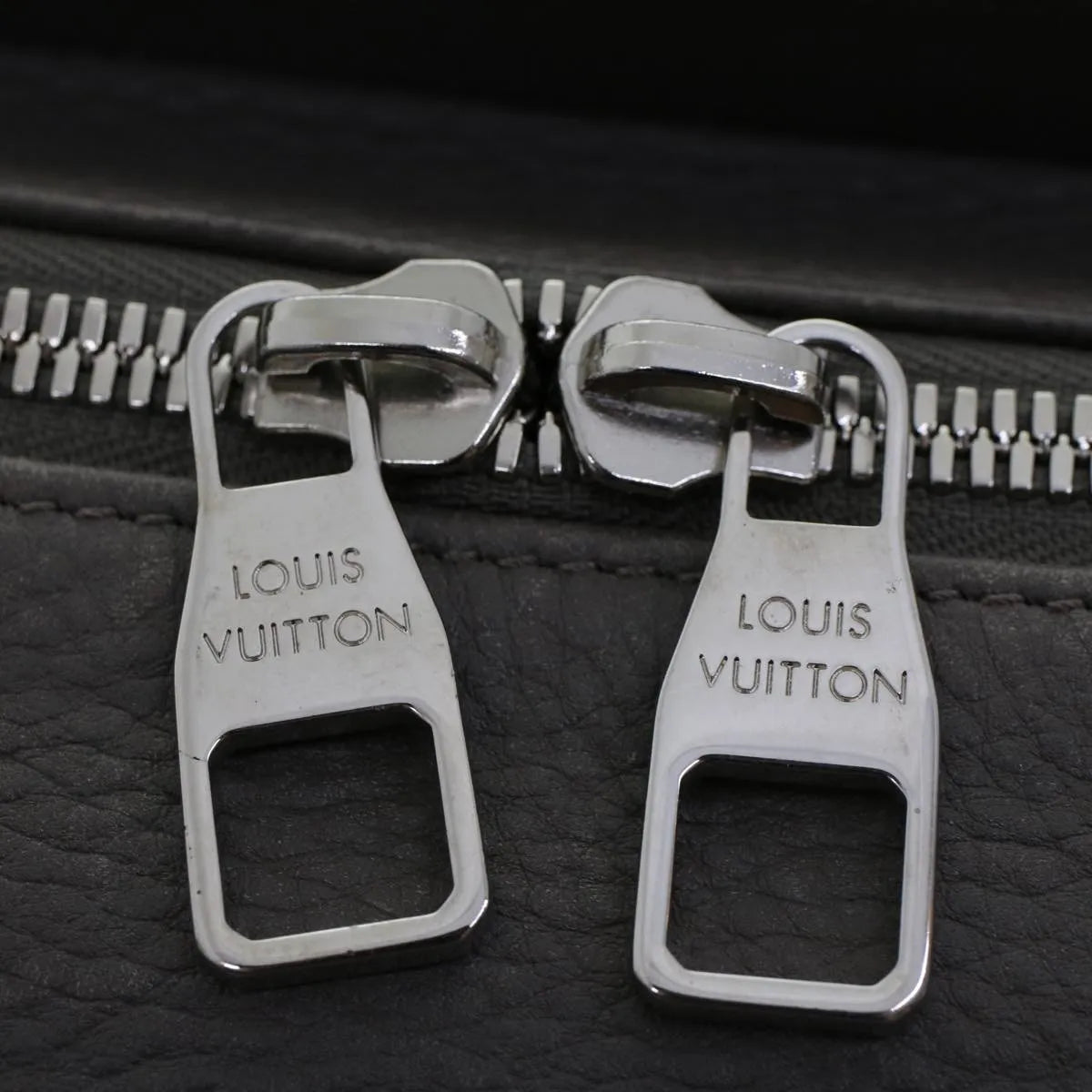 Louis Vuitton Naxos Leather, Gray, Leather, Shoulder Bag
