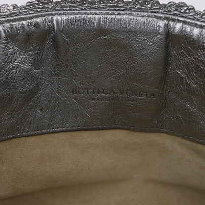 Bottega Veneta Intrecciato Shoulder Leather, Silver, Leather, Shoulder Bag