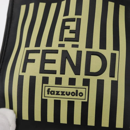 Fendi Fazzuolo Leather, Black, Polyester, Tote Bag