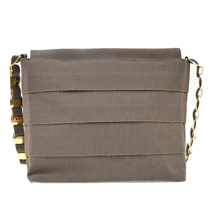 Salvatore Ferragamo Vala Canvas, Brown, Canvas, Shoulder Bag