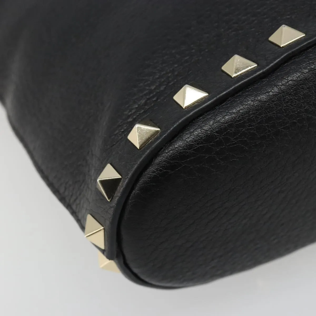 Valentino Garavani Rockstud Leather, Black, Leather, Handbag