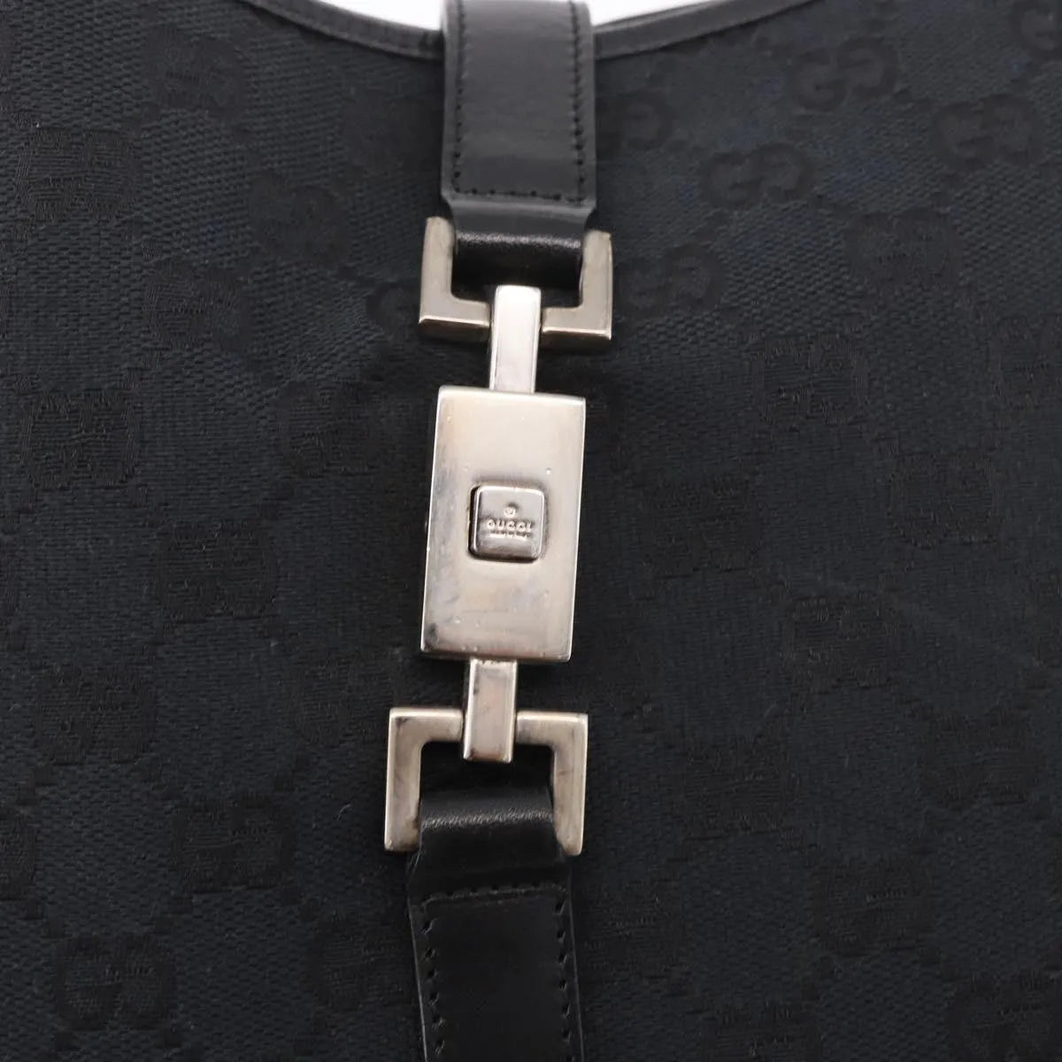 Gucci Vintage Jackie O Hobo Canvas and leather, Black, Canvas, Shoulder Bag