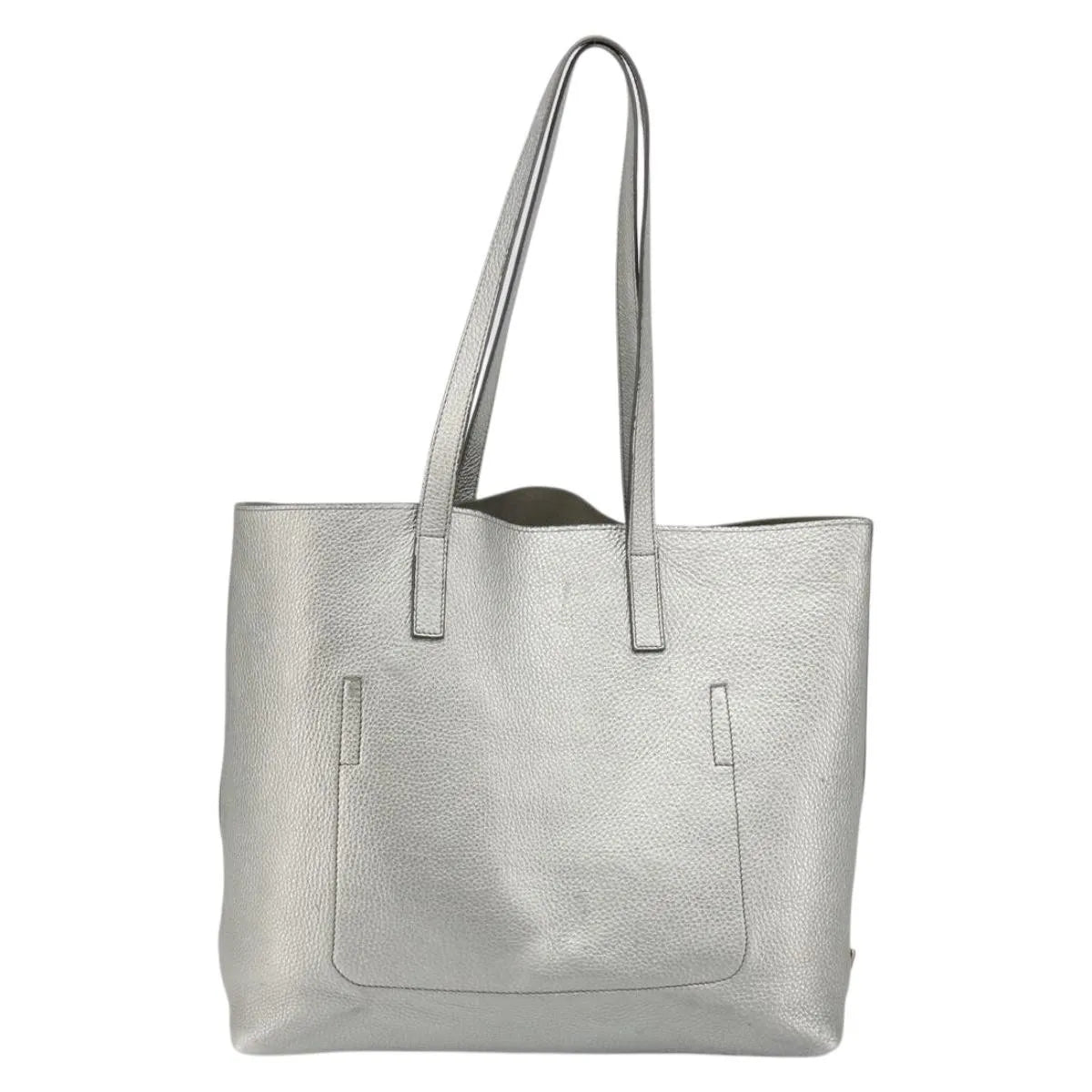 Prada Vintage Tote Leather, Silver, Leather, Tote Bag