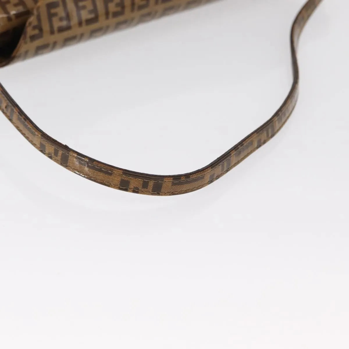 Fendi Mamma baguette Cuir verni, Brown, PVC, Shoulder Bag