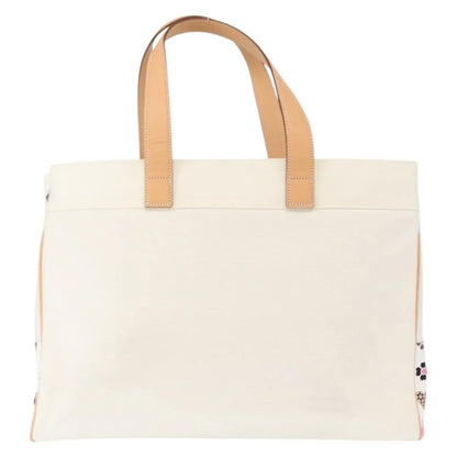 Burberry Black Label Canvas, White, Canvas, Tote Bag