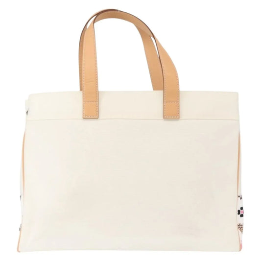 Burberry Black Label Canvas, White, Canvas, Tote Bag