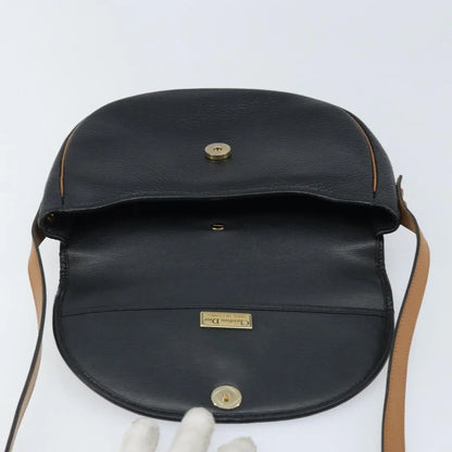 Christian Dior Vintage CD Logo Leather, Black, Leather, Shoulder Bag
