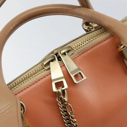 Chloe Bicolor Baylee Satchel Leather, Orange, Leather, Handbag
