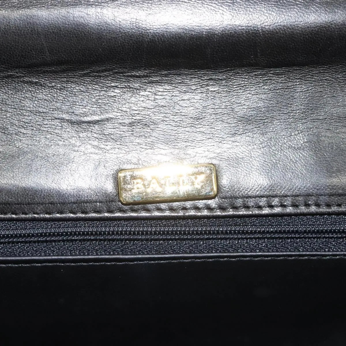 Bally Vintage Quilted Leather, Black, Leather, Handbag