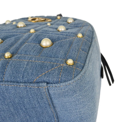 Gucci Backpack Embellished Wool, Blue, Denim, Backpack