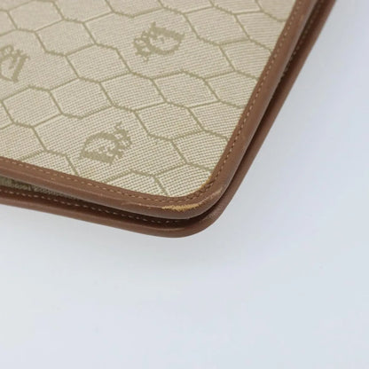 Christian Dior Vintage Honeycomb chain Canvas, Beige, Canvas, Shoulder Bag
