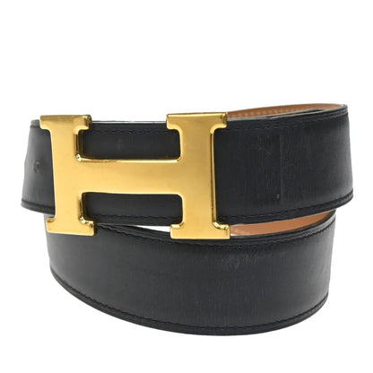 Hermes Constance Reversible Belt Leather, Black, Leather, Belt