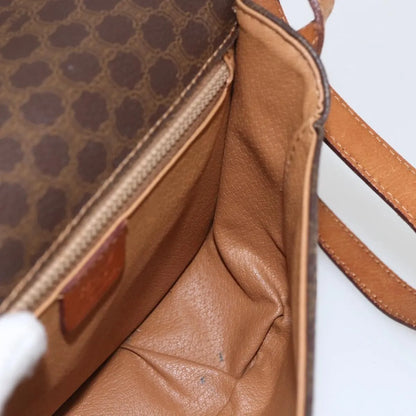 Celine Vintage Macadam Canvas and Leather, Brown, Canvas, Shoulder Bag