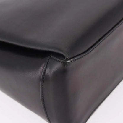 Gucci Vintage Convertible Bamboo Box Leather, Black, Leather, Handbag