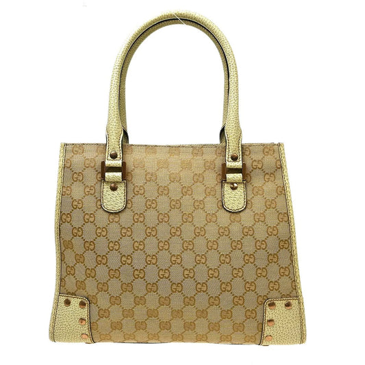 Gucci Miss GG Tote GG Canvas with Leather, Beige, Canvas, Handbag