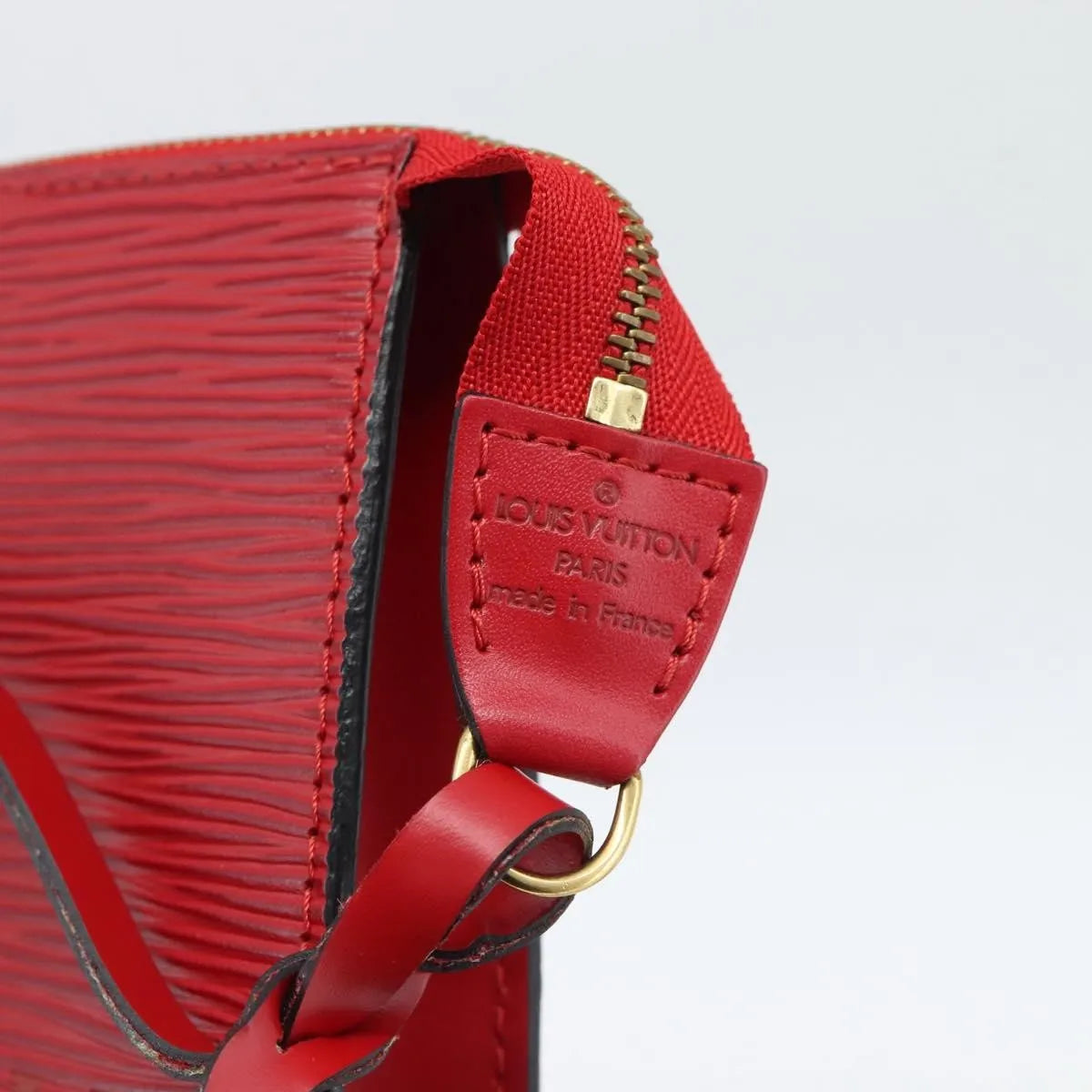 Louis Vuitton Pochette Accessoires Epi, Red, Leather, Clutch