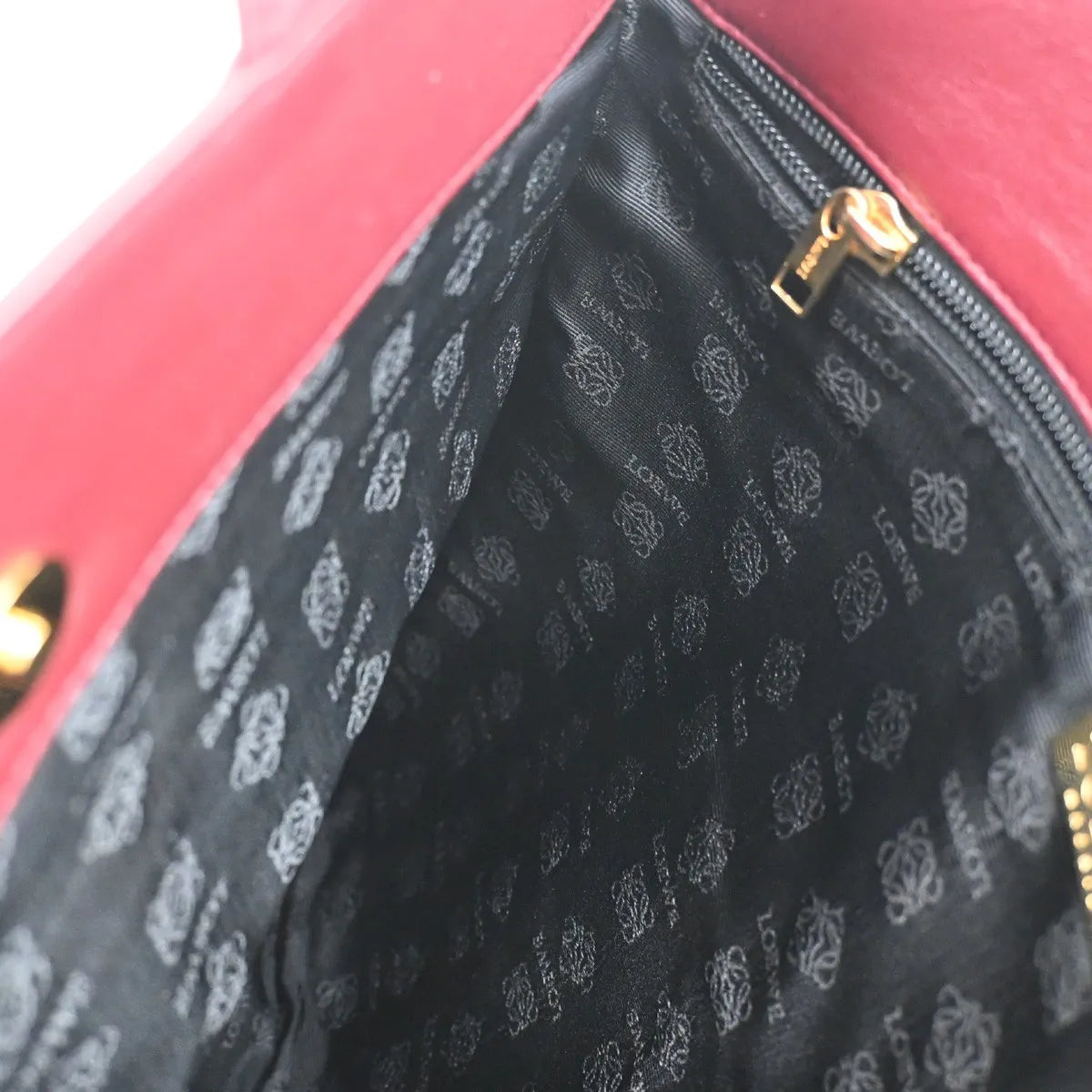 Loewe Anagram Tote Suede, Red, Suede, Tote Bag