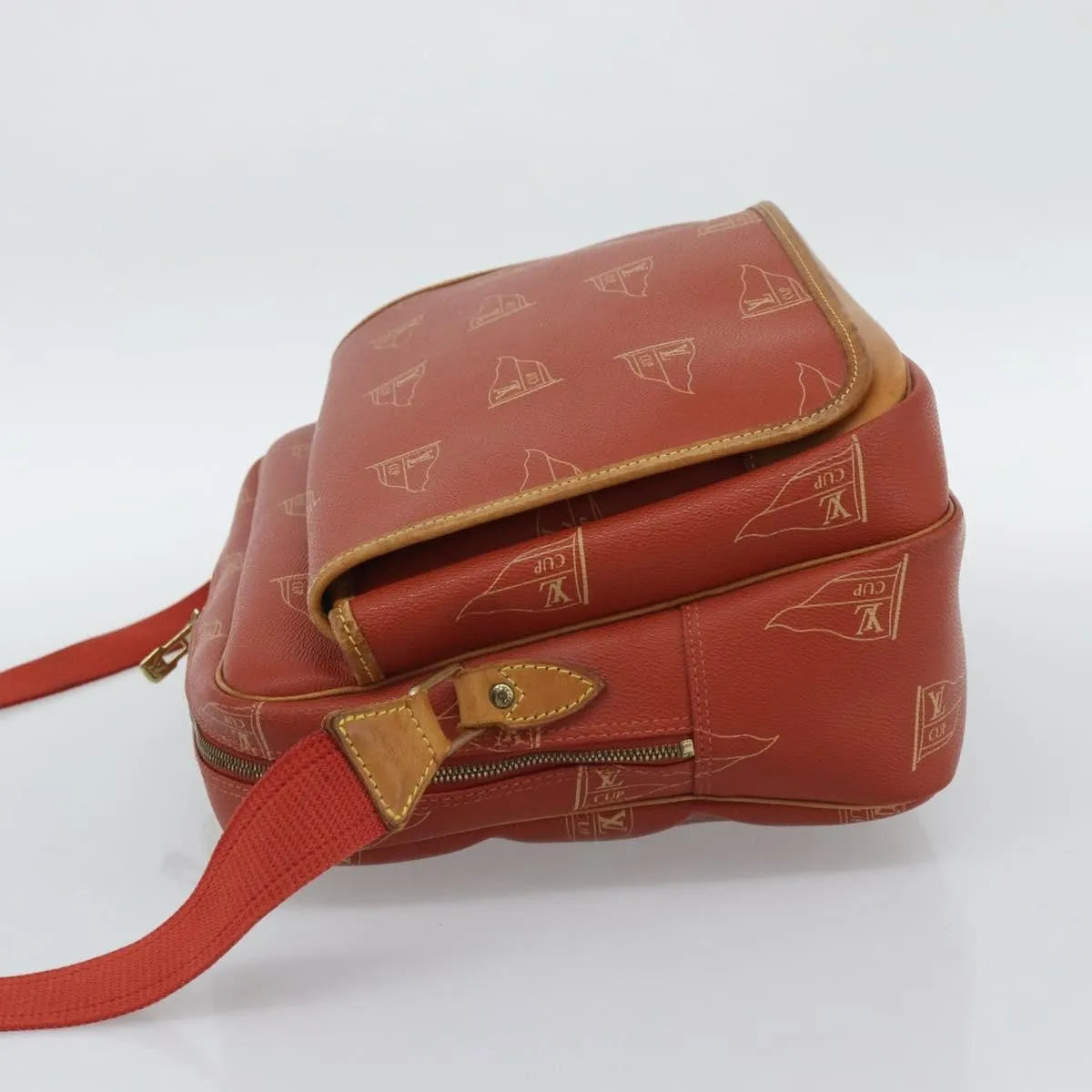 Louis Vuitton Cup Calvi Messenger Coated Canvas, Red, Canvas, Shoulder Bag