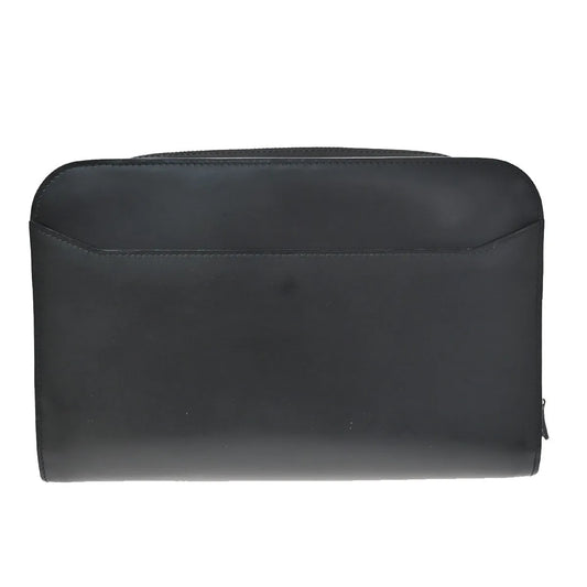 Cartier Pouch with a handle Box Calf, Black, Leather, Clutch