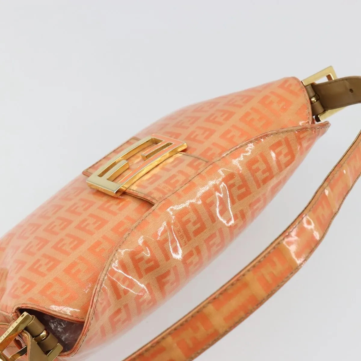Fendi Zucchino Canvas Mamma Baguette canvas, Orange, Canvas, Shoulder Bag