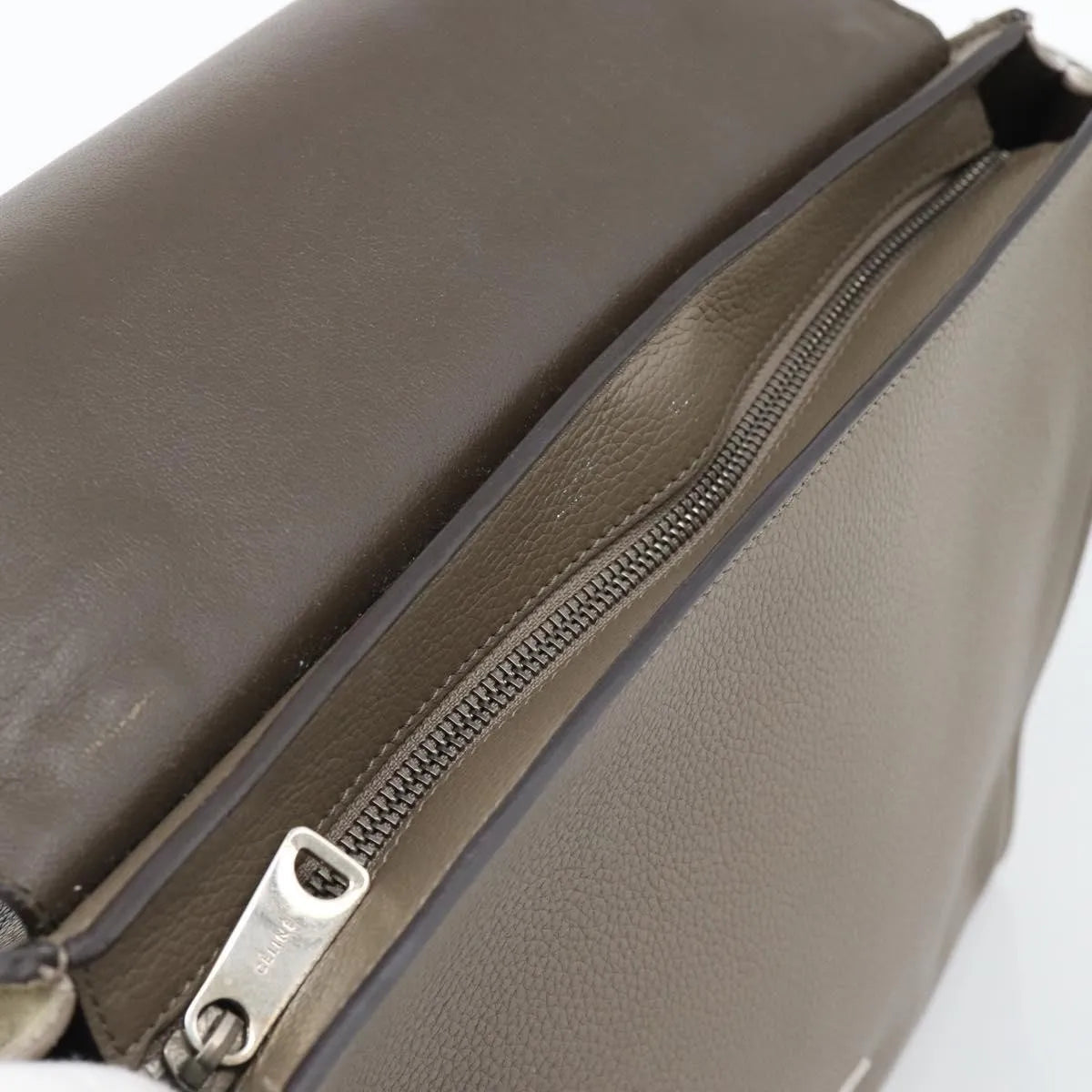 Celine Trapeze Leather with Suede, Gray, Leather, Handbag