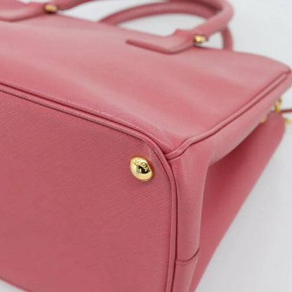 Prada Galleria Double Zip Tote Saffiano Leather, Pink, Leather, Handbag