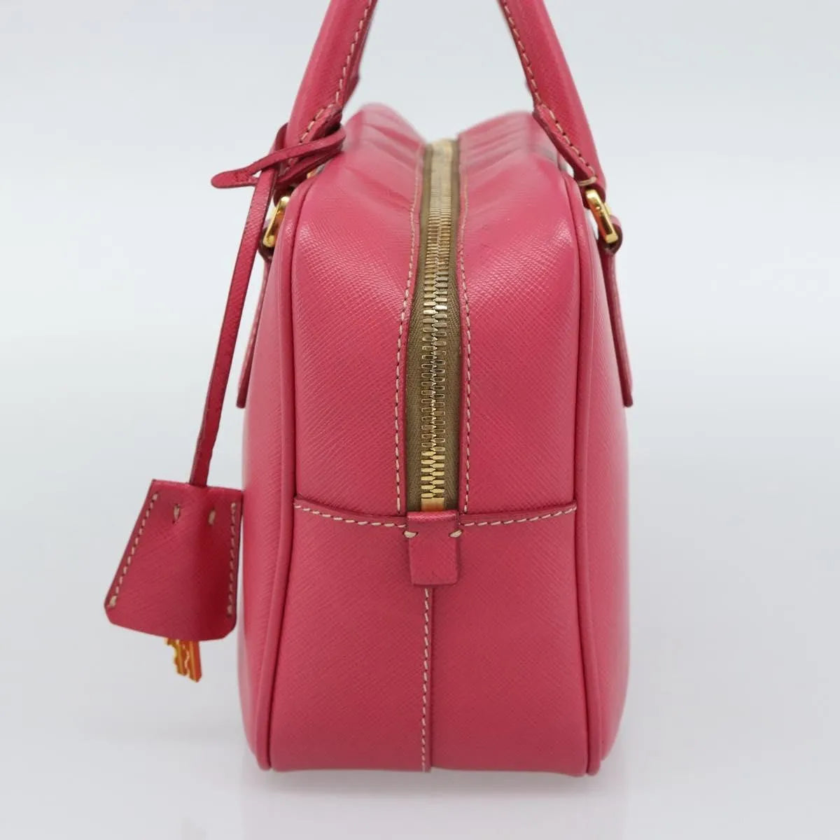 Prada Bauletto Saffiano Leather, Pink, Leather, Handbag