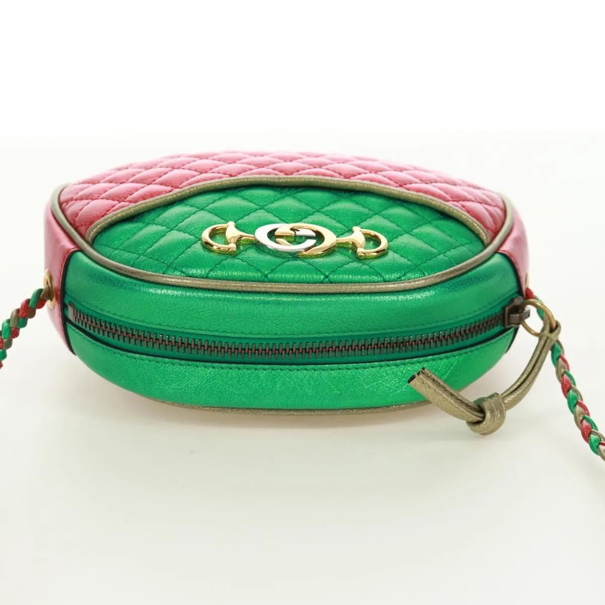 Gucci Trapuntata Camera Quilted Laminated Leather, Red, Leather, Shoulder Bag