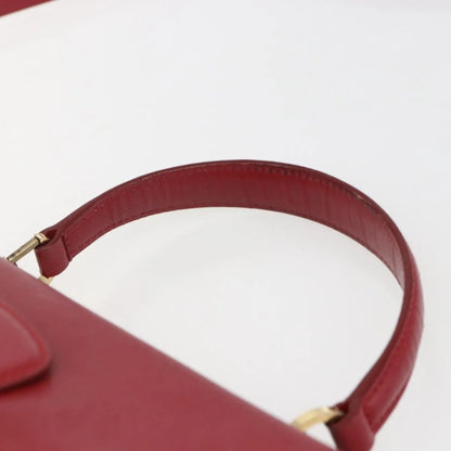 Salvatore Ferragamo Gancini Leather, Red, Leather, Handbag