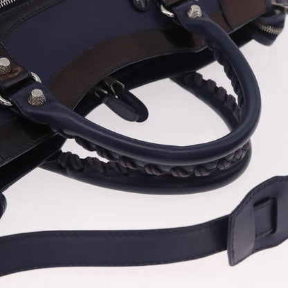 Balenciaga Holiday City Giant Studs Matte Calfskin, Navy, Leather, Handbag
