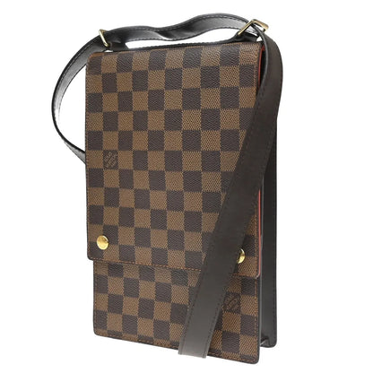Louis Vuitton Portobello Messenger Damier, Brown, Canvas, Shoulder Bag