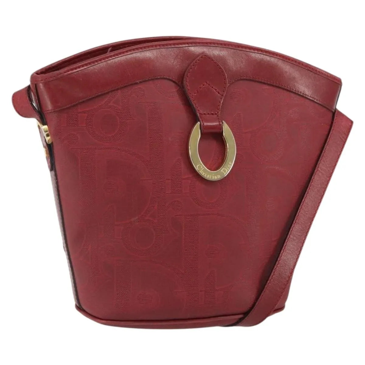 Christian Dior Vintage Trotter Canvas, Red, Canvas, Shoulder Bag