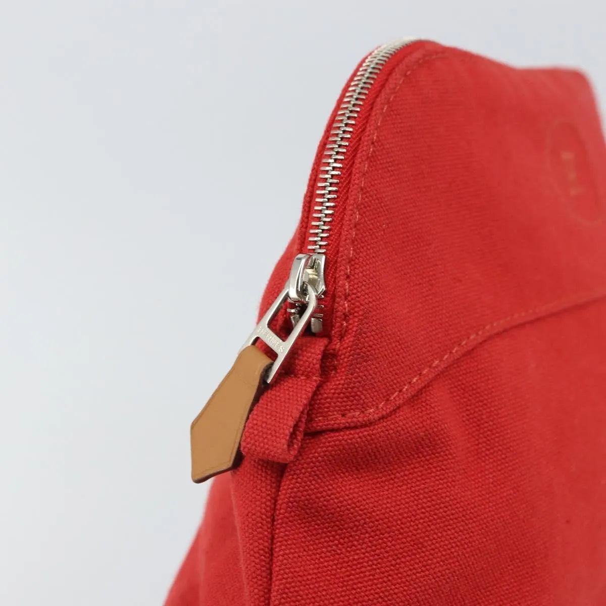 Hermes Bolide Canvas, Red, Canvas, Clutch