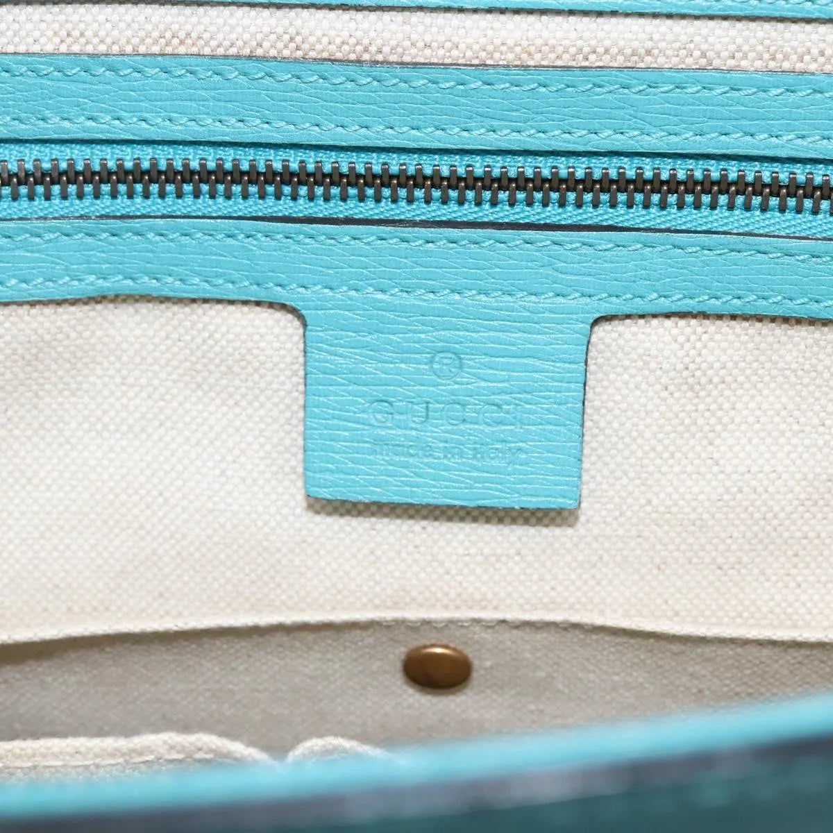 Gucci Bright Bit Convertible Tote Leather, Blue, Leather, Tote Bag