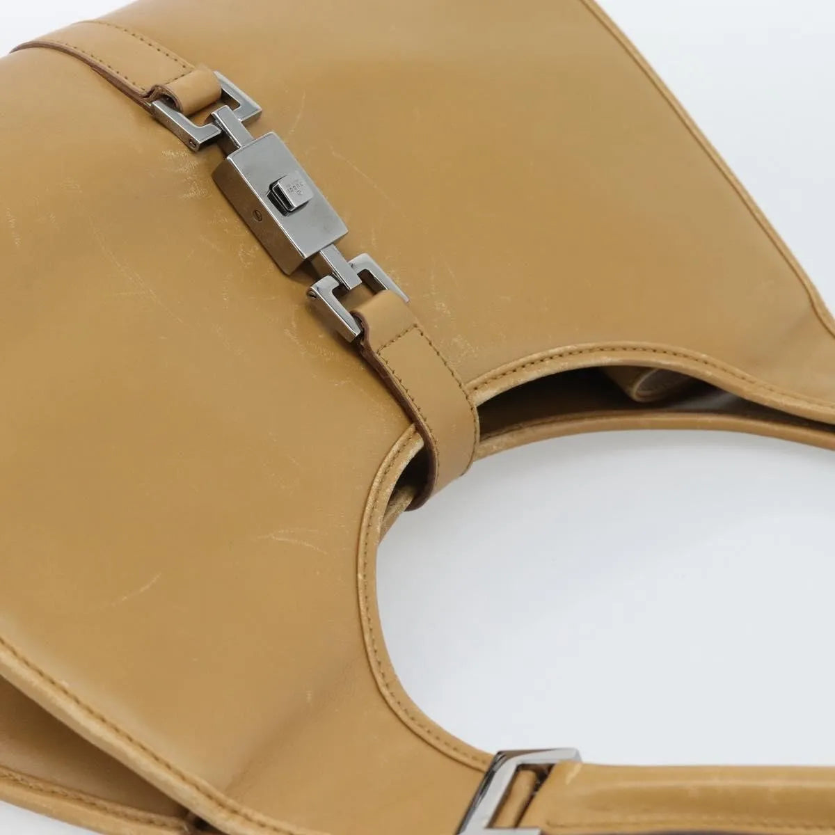 Gucci Piston Jackie O Hobo Leather, Beige, Leather, Handbag