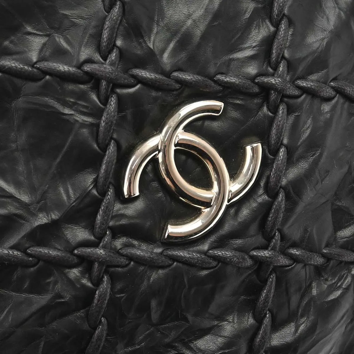 Chanel Ultra Stitch Chain Tote Quilted Calfskin, Black, Leather, Tote Bag