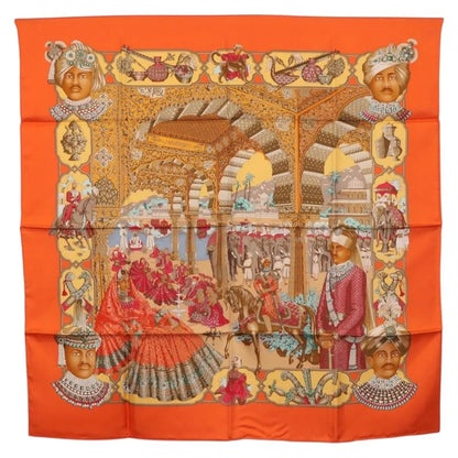 Hermes Carré 90 Silk multicolor, Orange, Silk, Scarf