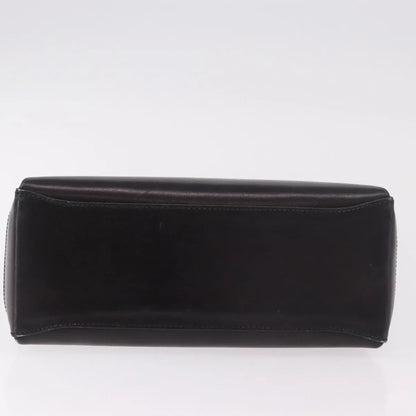 Gucci Vintage Convertible Bamboo Box Leather, Black, Leather, Handbag