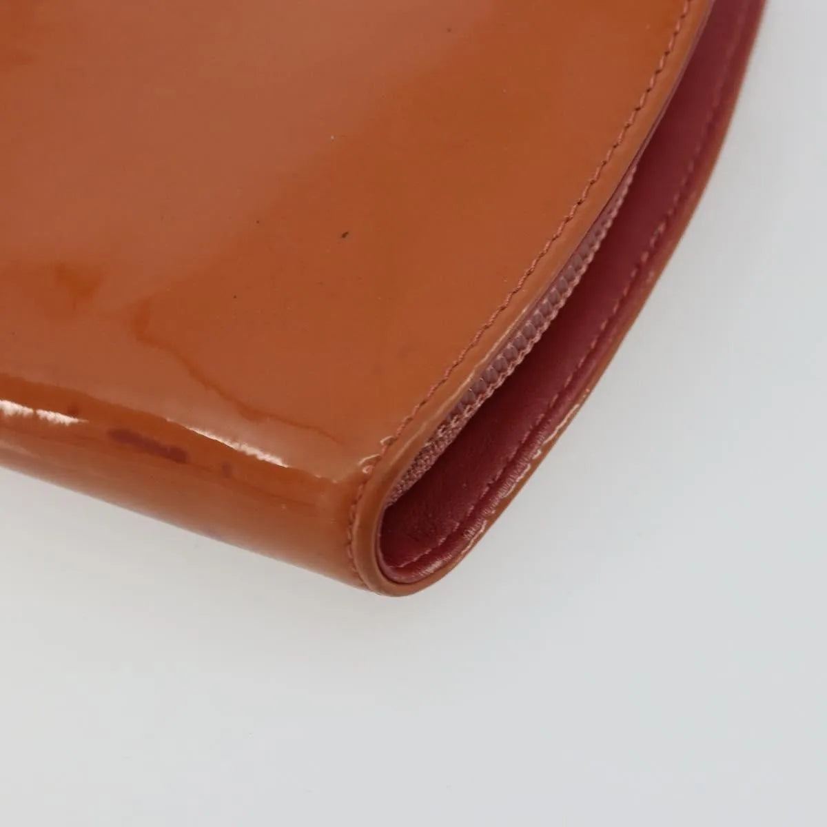 Chanel CC Logo Zip Around Patent, Orange, Patent Leather, Wallet