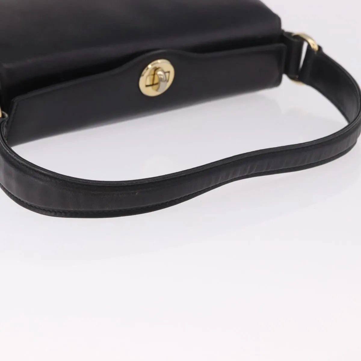 Gucci Vintage Convertible Bamboo Box Leather, Black, Leather, Handbag