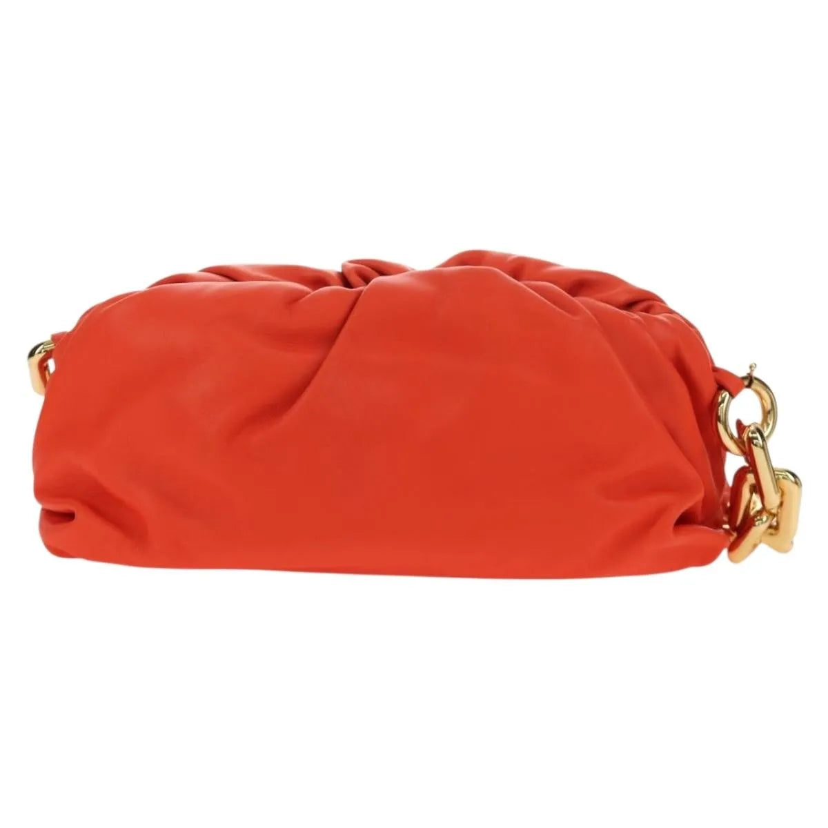 Bottega Veneta The Chain Leather, Orange, Leather, Shoulder Bag