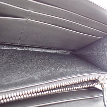 Bottega Veneta Intrecciato Long Zip Leather, Black, Leather, Wallet